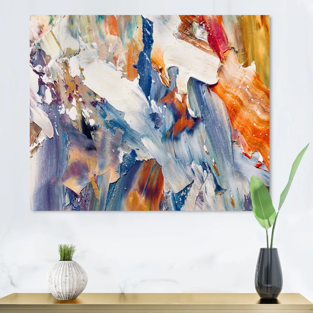 Colorful Abstract Painting Strokes XII - Print on Canvas Wrought Studio™ Size: 12" H x 20" W x 1" D Format: Wrapped Canvas