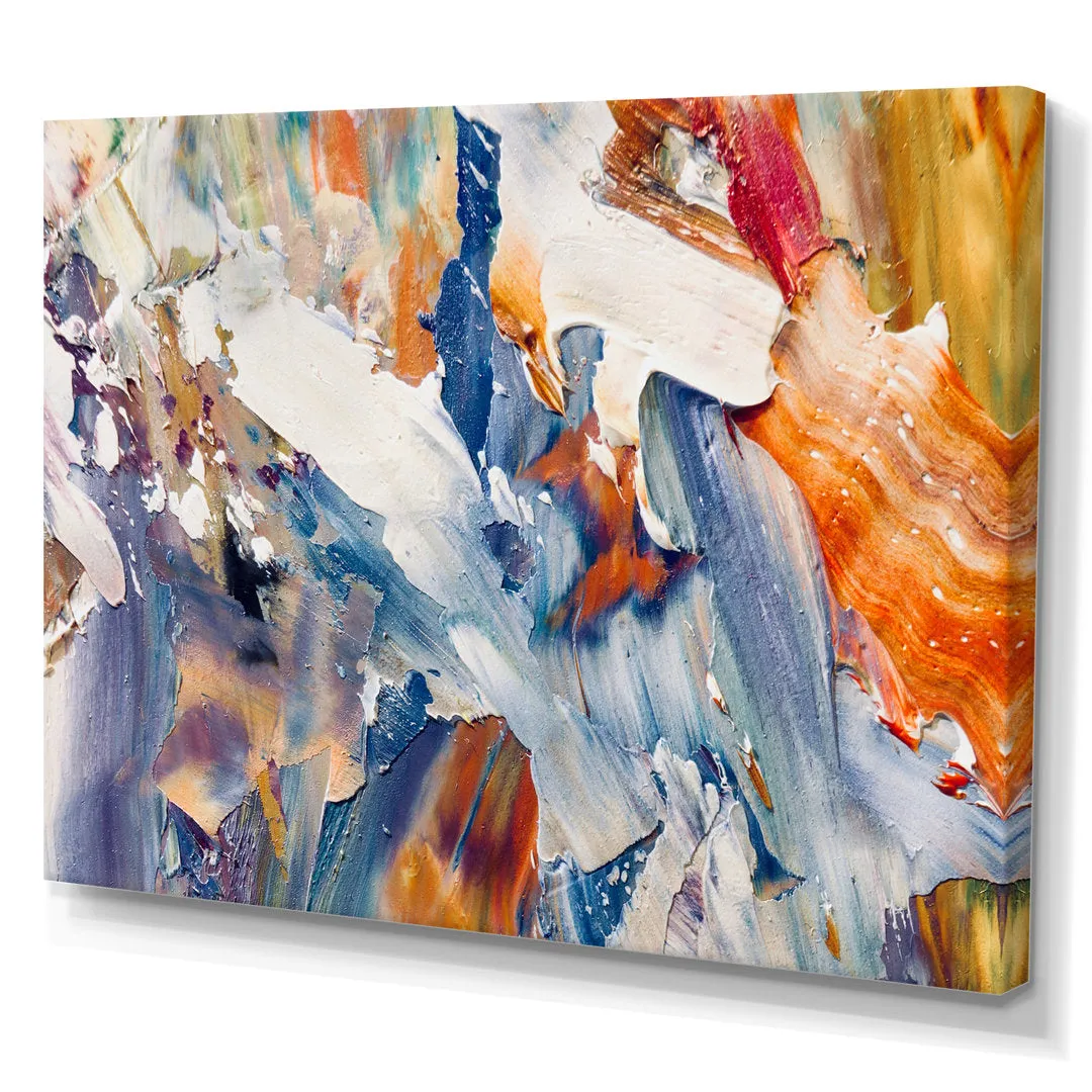 Colorful Abstract Painting Strokes XII - Print on Canvas Wrought Studio™ Size: 12" H x 20" W x 1" D Format: Wrapped Canvas