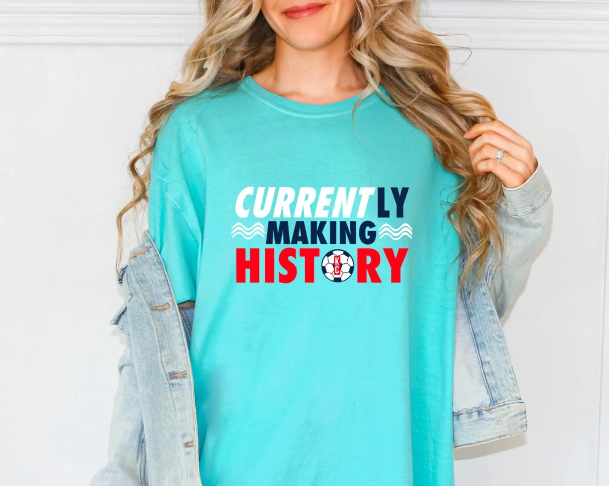 Currently Making History Teal Tee