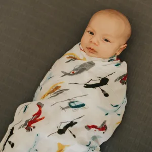 Deluxe Muslin Swaddle Blanket - Air Show