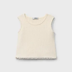 DK429 Girls' Ecru Top