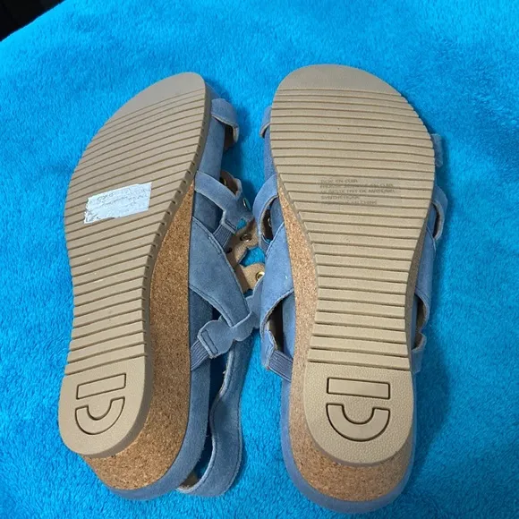 Earth Ficus Leo Wedge Leather Sandal.