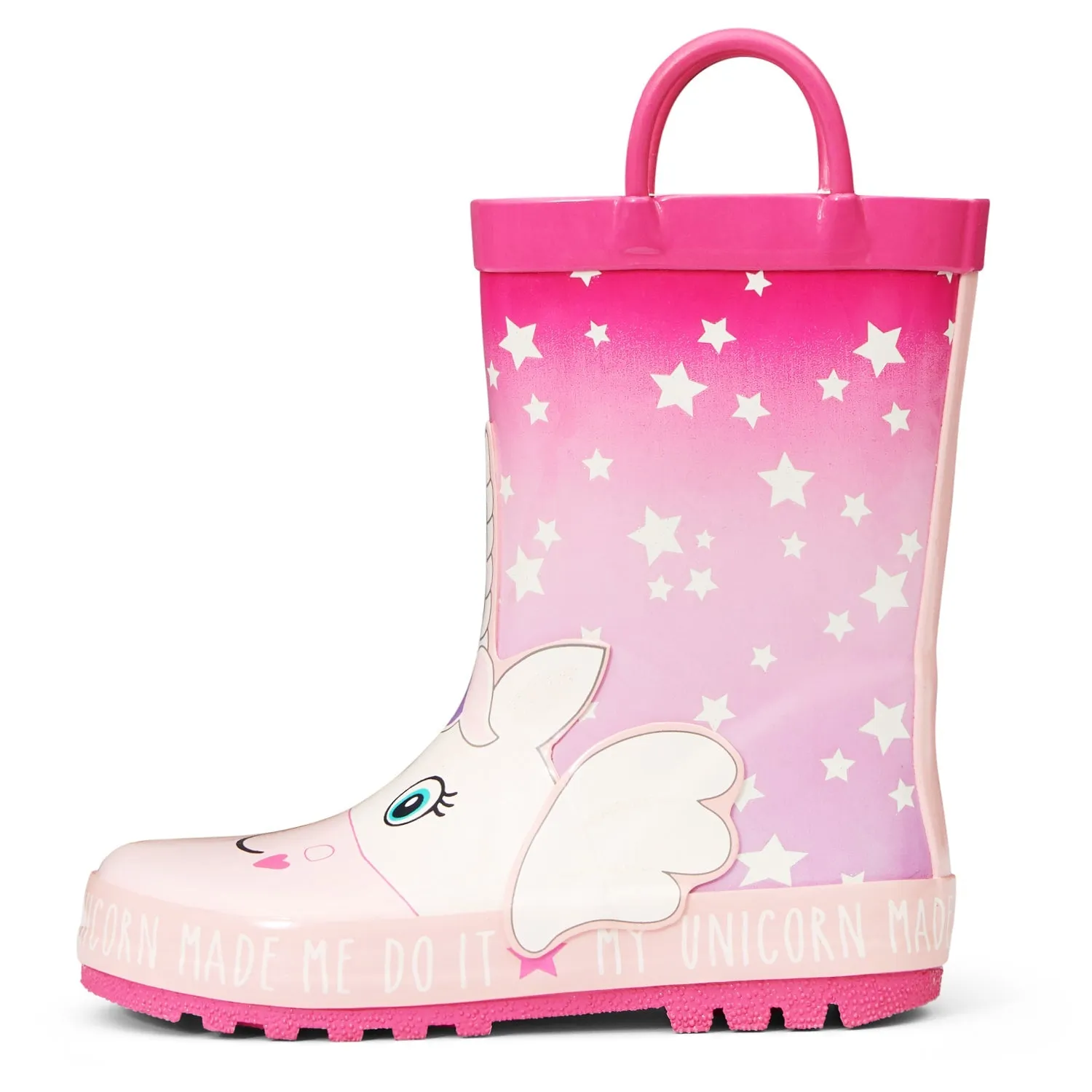 Fantasy Unicorn Kids Rain Boots-Pink
