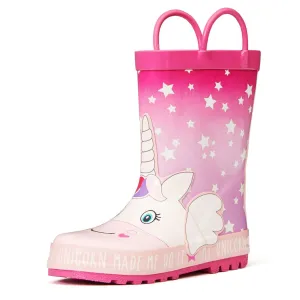 Fantasy Unicorn Kids Rain Boots-Pink