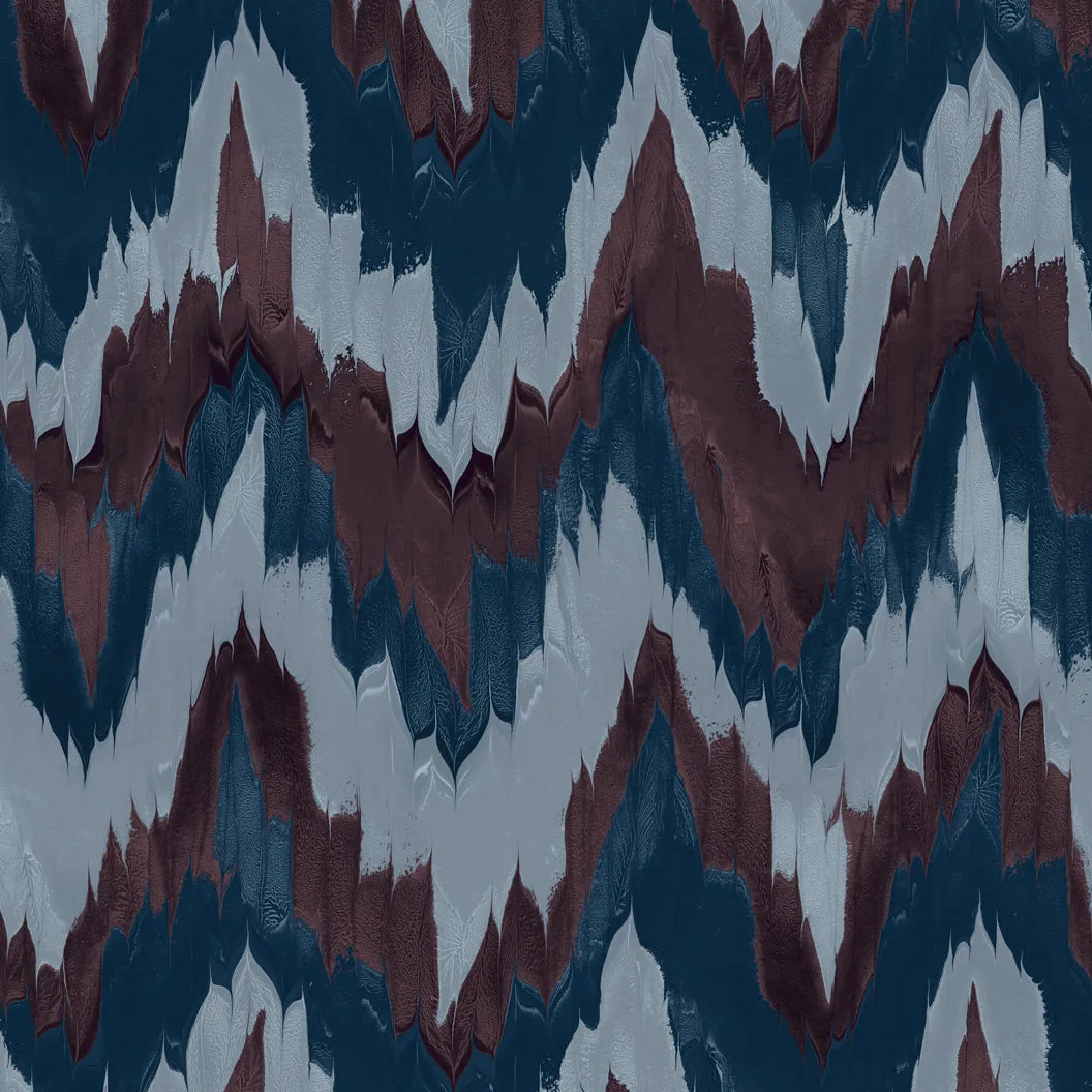 FLAME STITCH FABRIC / SILVER LAKE