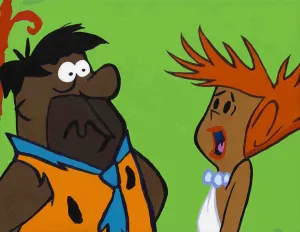 FRED!!! - FOBP - Black Flintstones - Original Acrylic Painting & Wall Decor - Vakseen Art