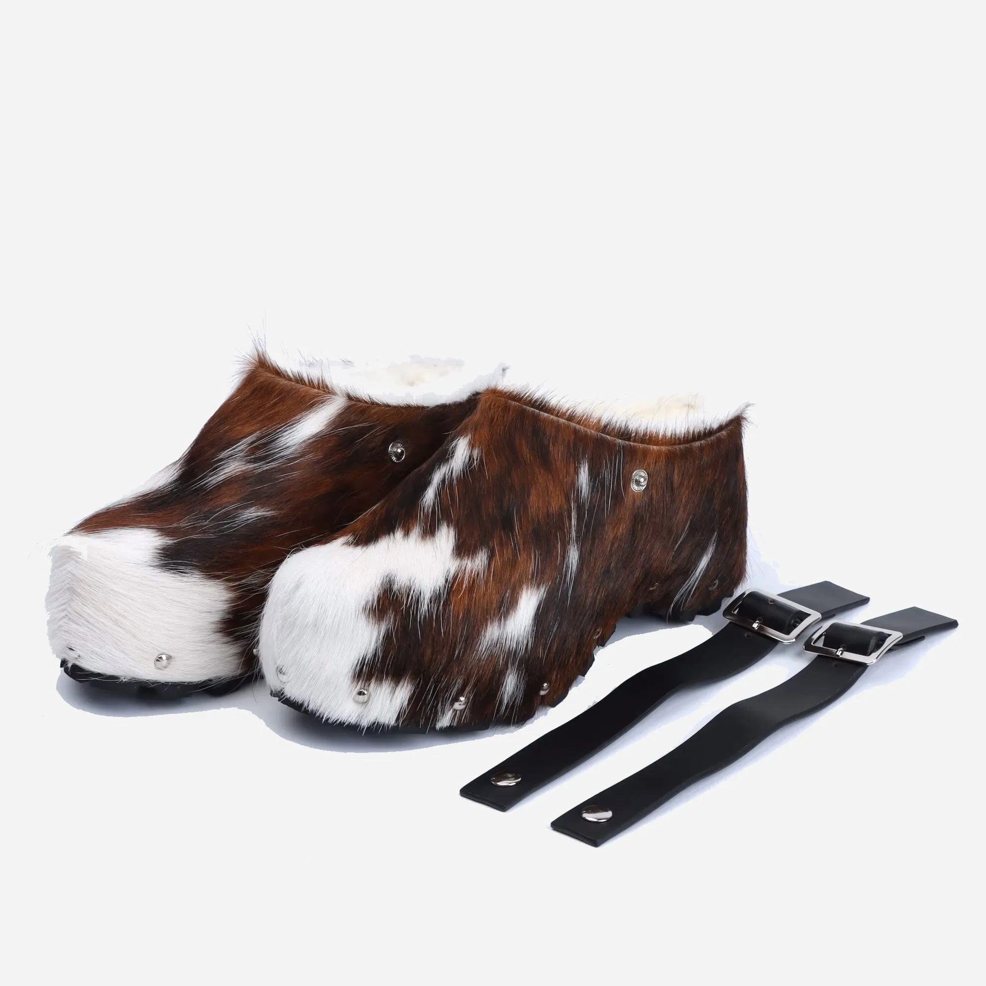 Fur Clogs Brown Animal