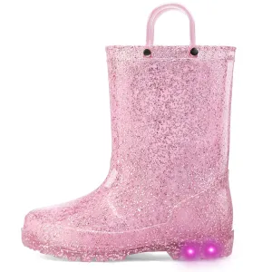 Glitter Easy-On Handle Kids Rain Boots