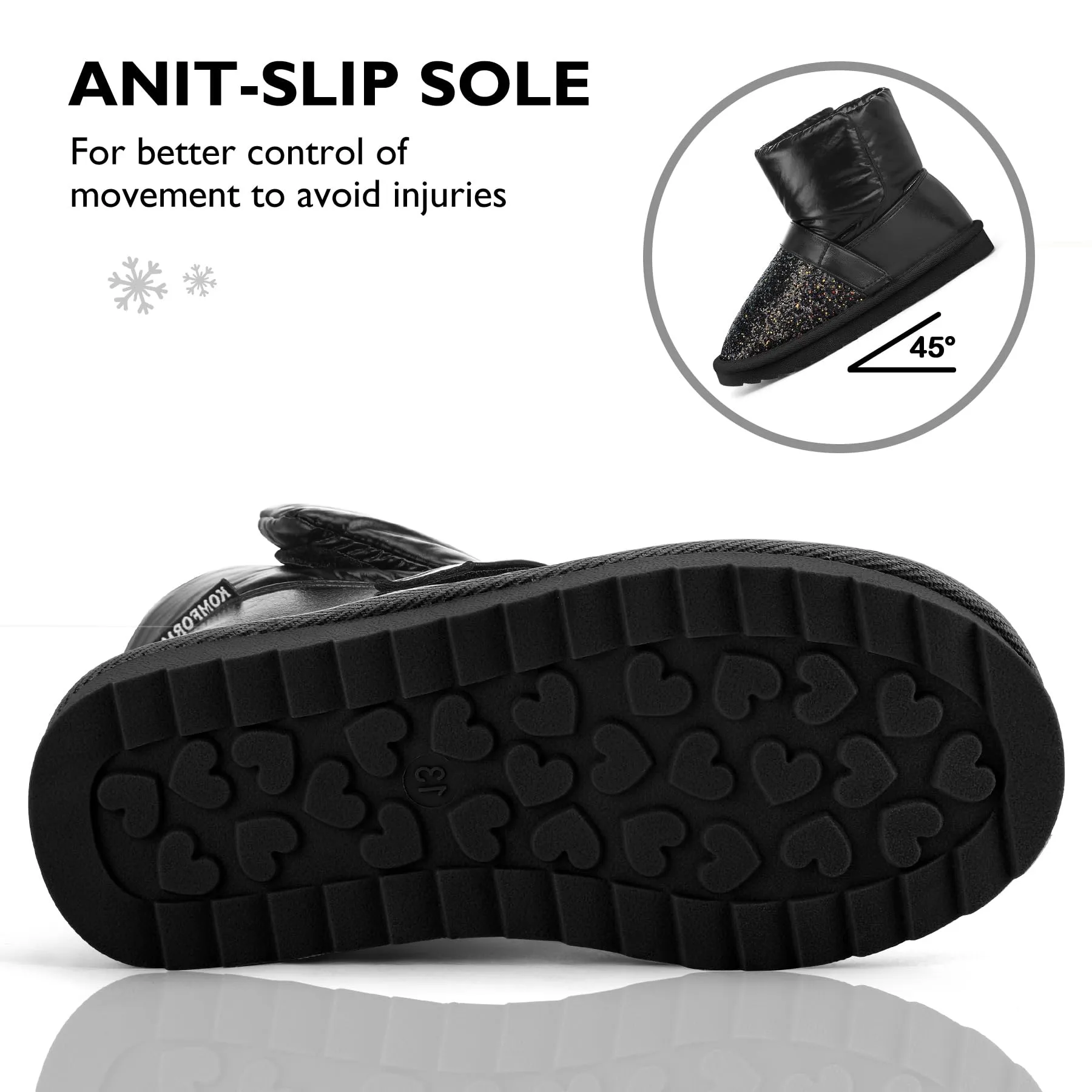 Glitter Warm Fur Lined Snow Boots