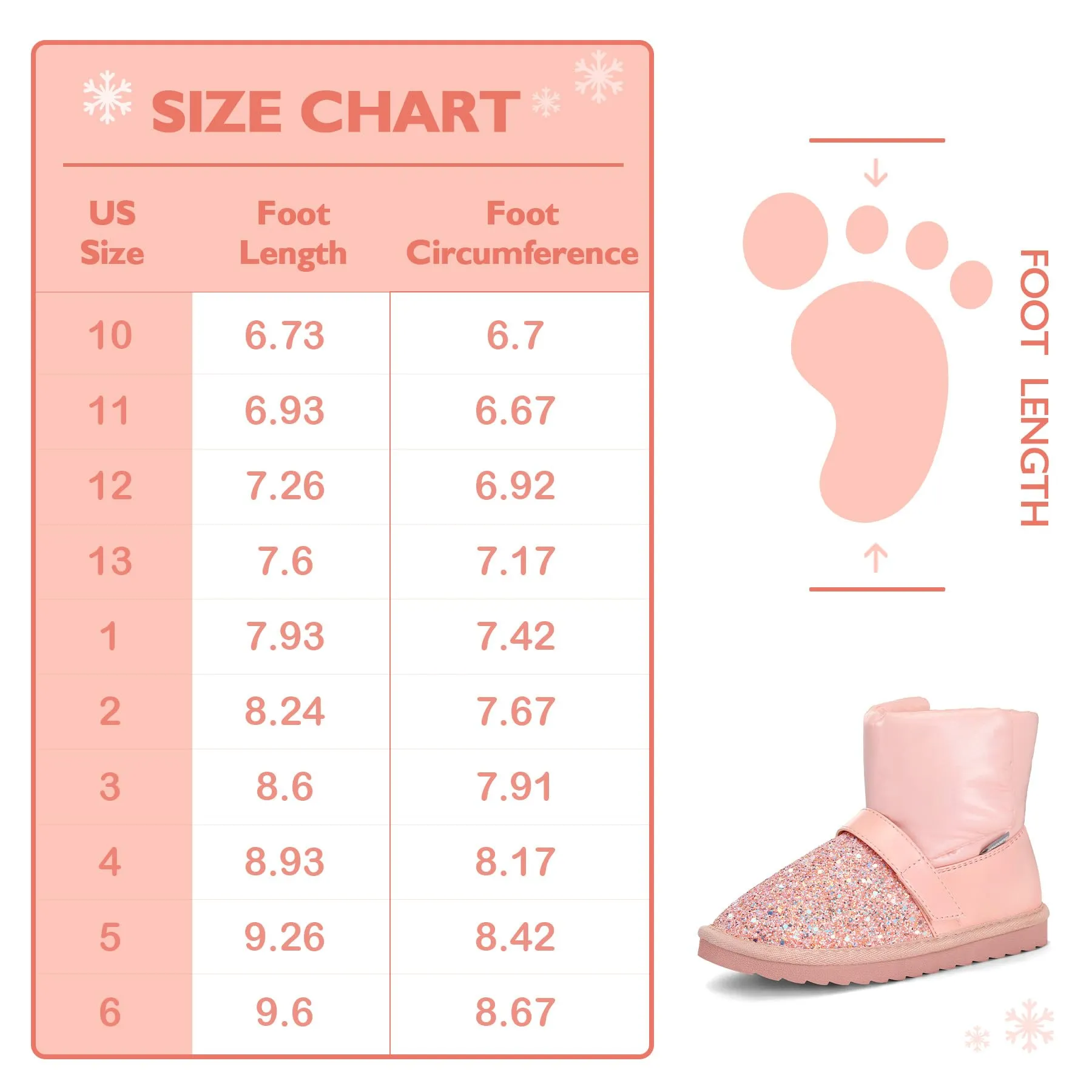 Glitter Warm Fur Lined Snow Boots