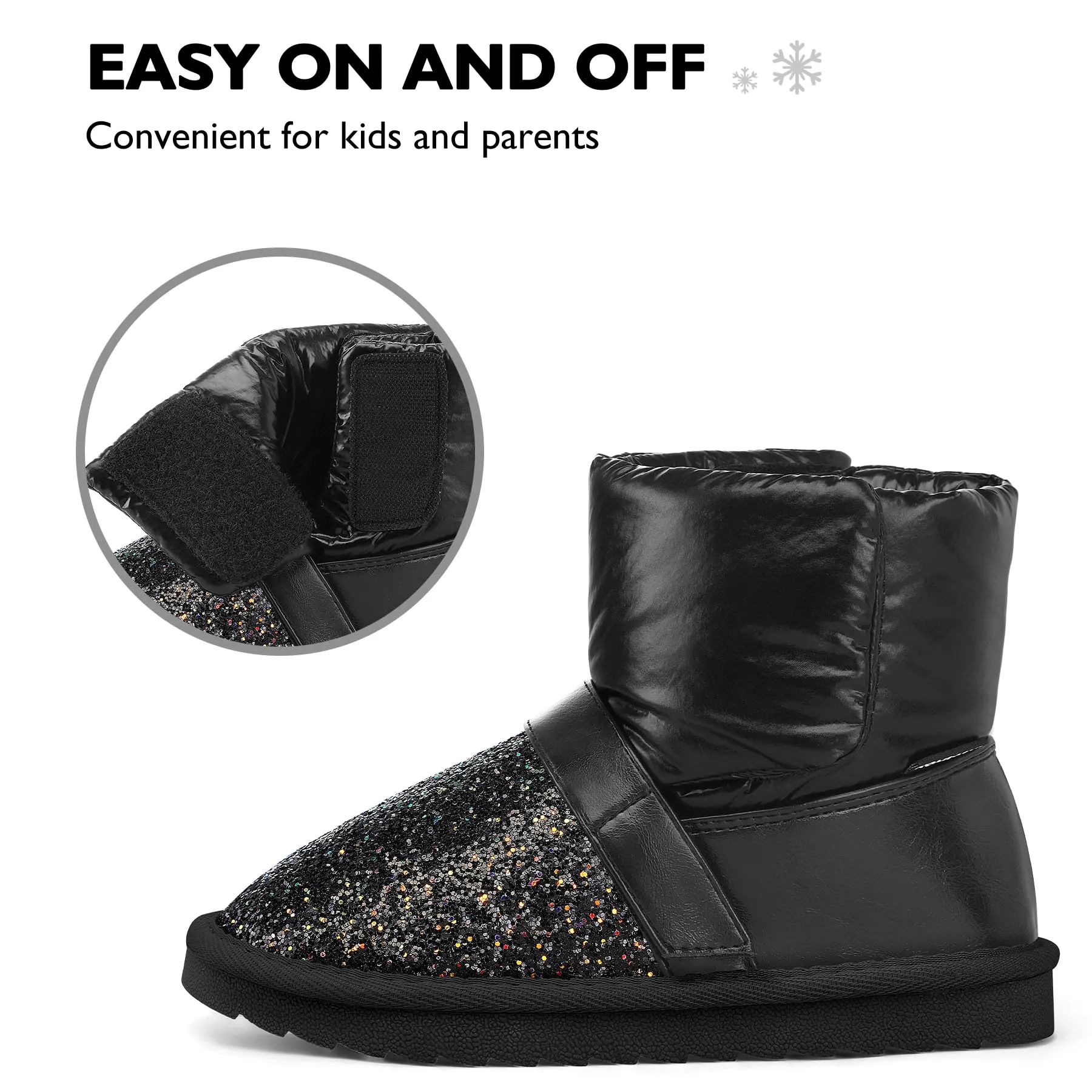 Glitter Warm Fur Lined Snow Boots