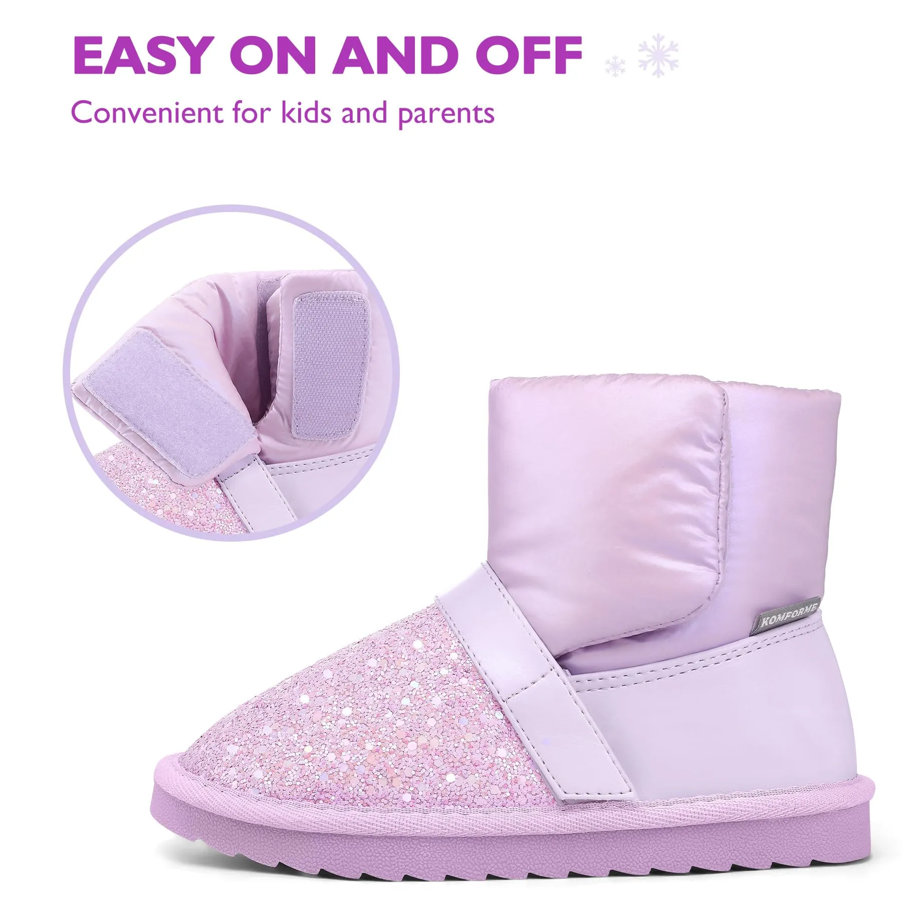 Glitter Warm Fur Lined Snow Boots
