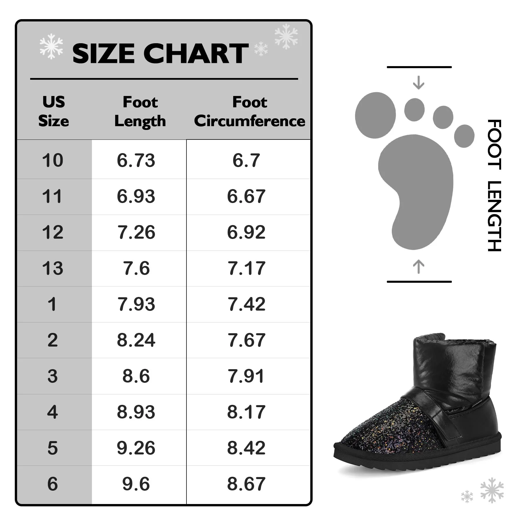 Glitter Warm Fur Lined Snow Boots