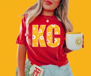 Gold KC Daisies Red Tee