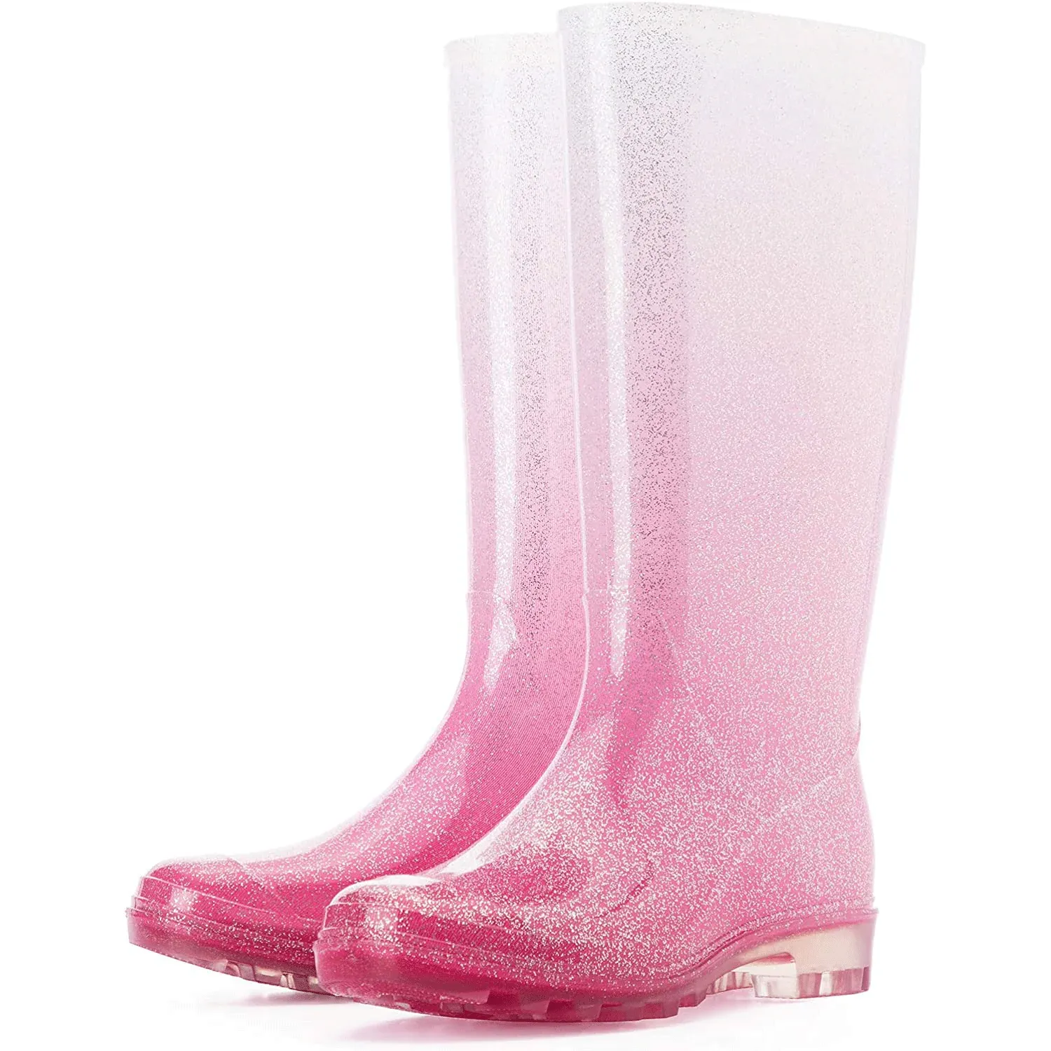 Gradient Glitter Tall Waterproof Rain Boots
