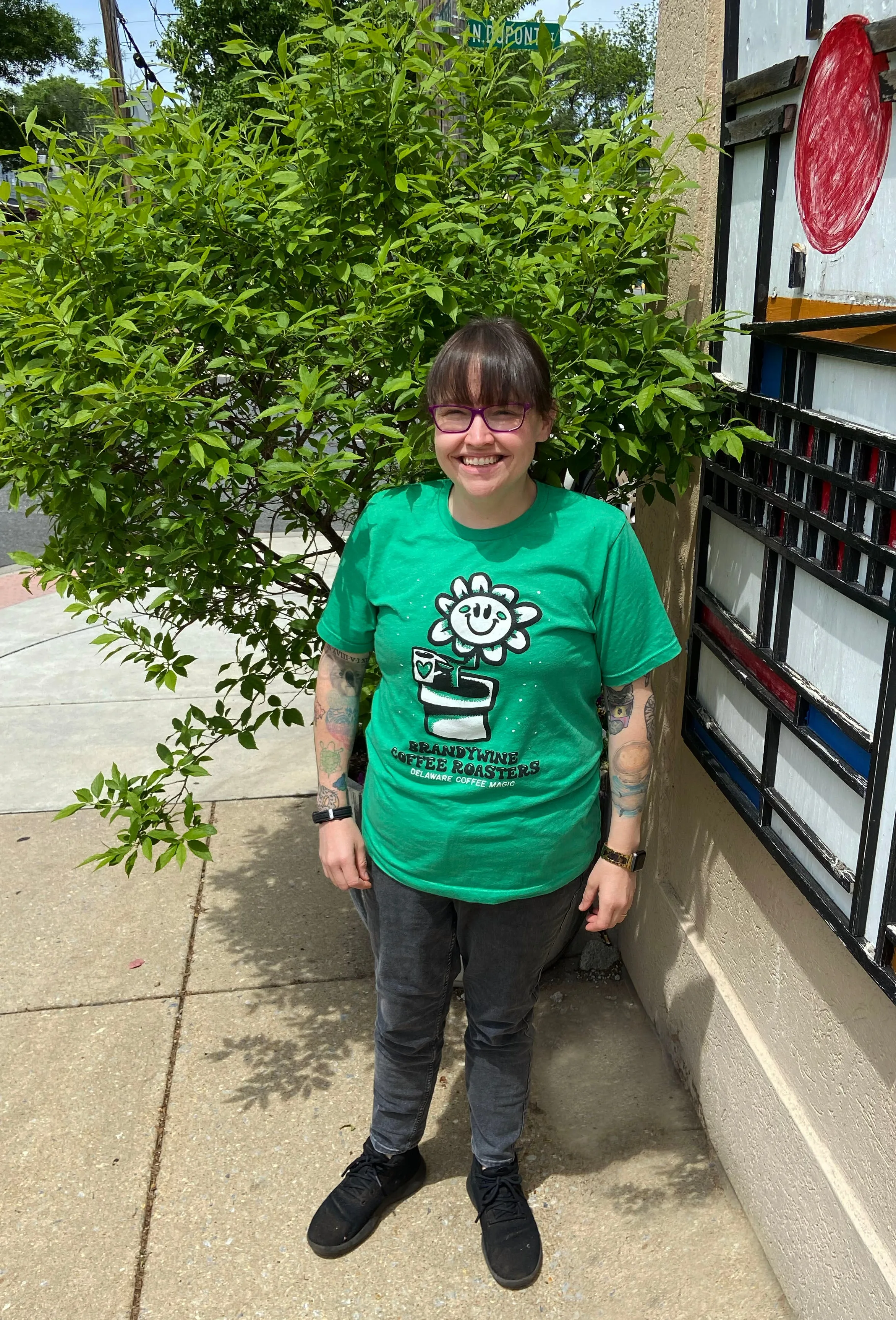 Green Flower Spring Shirt