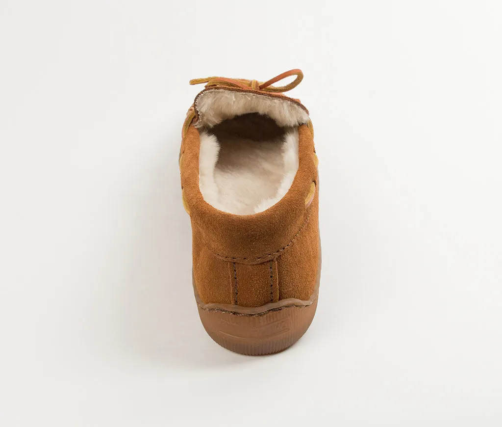 Guy's Minnetonka Pile Lined Hardsole Moc Slipper - Brown