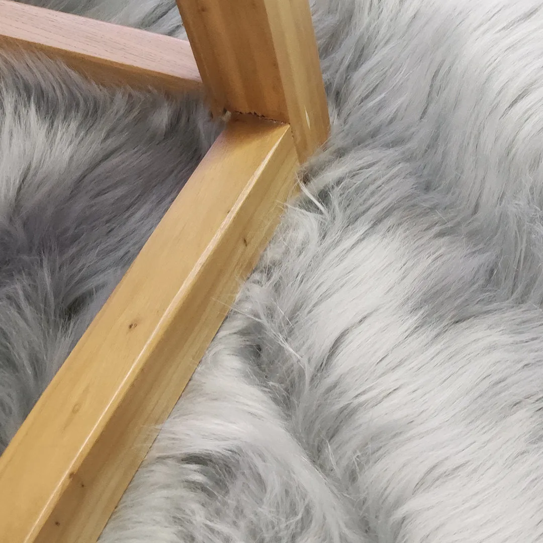 Haja Handmade Shag Faux Sheepskin Gray Area Rug Everly Quinn Rug Size: Rectangle 6' x 9'