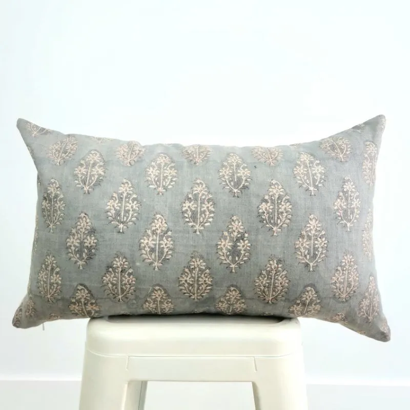 Hand Block Lumbar Flora Pillow