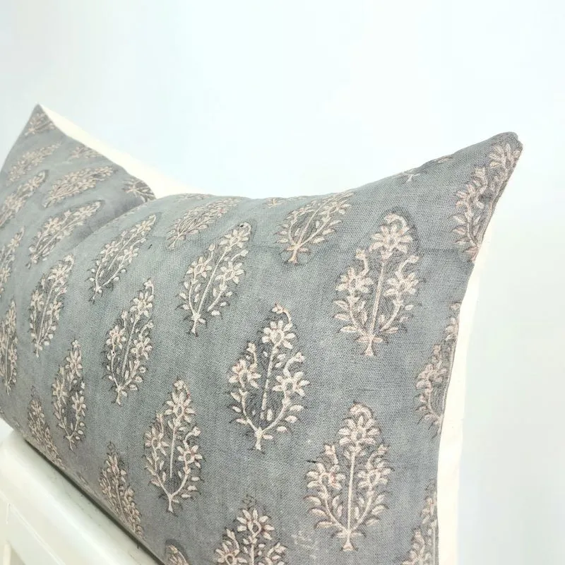 Hand Block Lumbar Flora Pillow