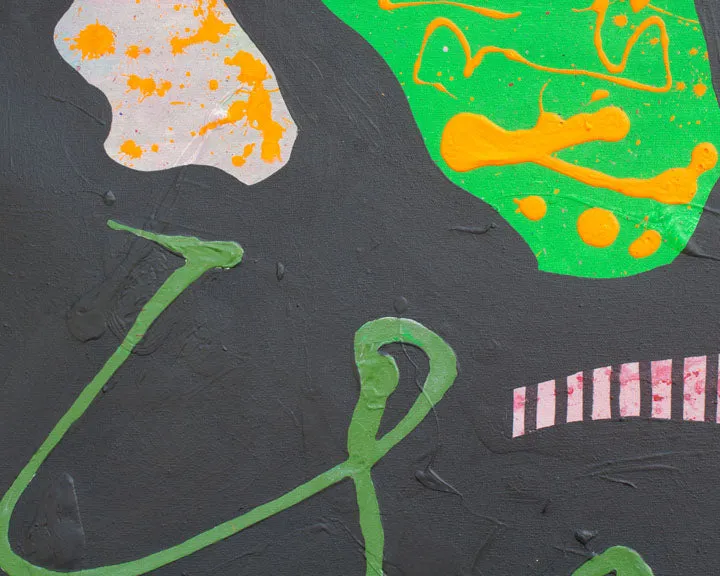 Harry Hilson Signed 1995 Abstract Acrylic on Canvas Painting