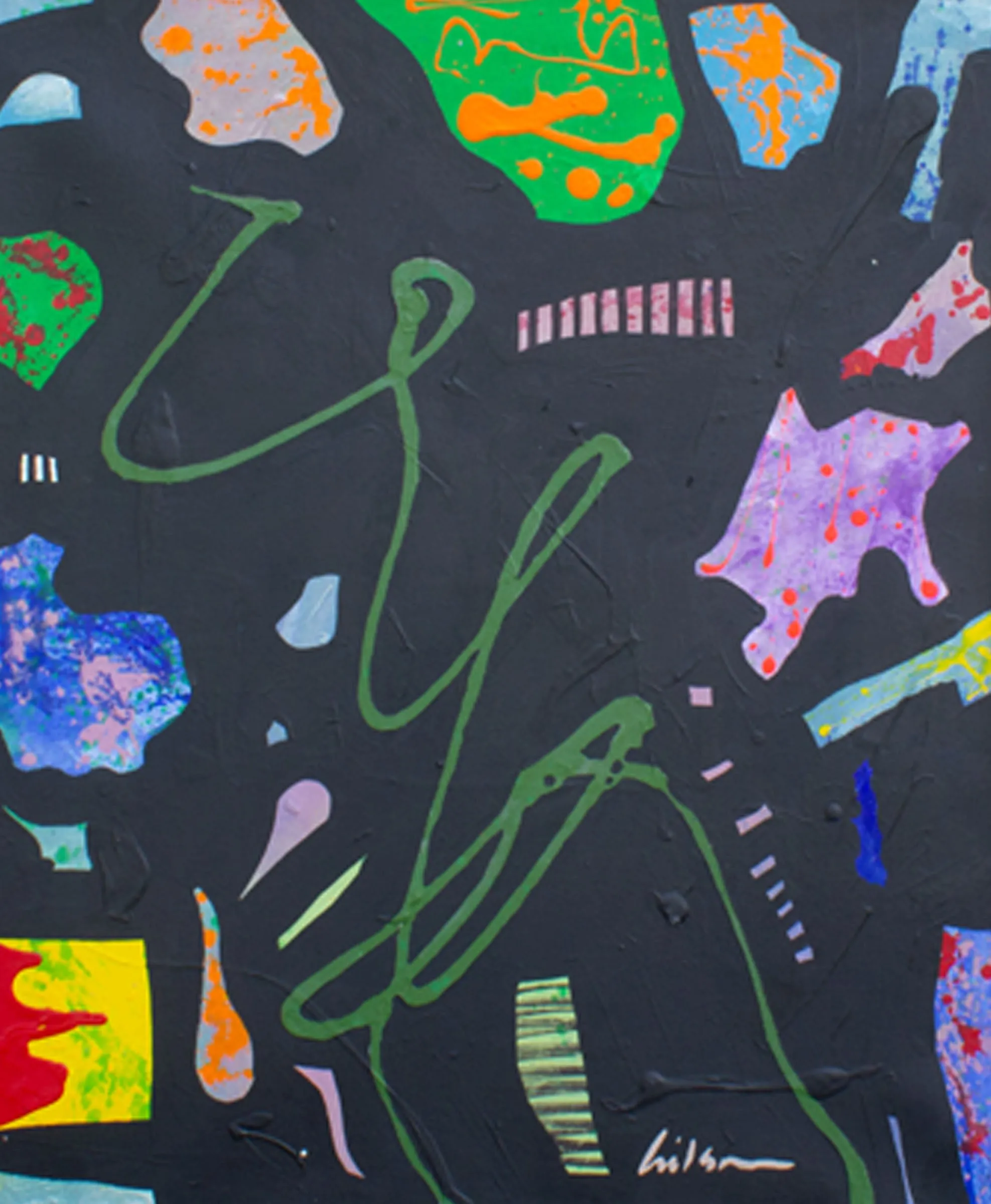 Harry Hilson Signed 1995 Abstract Acrylic on Canvas Painting