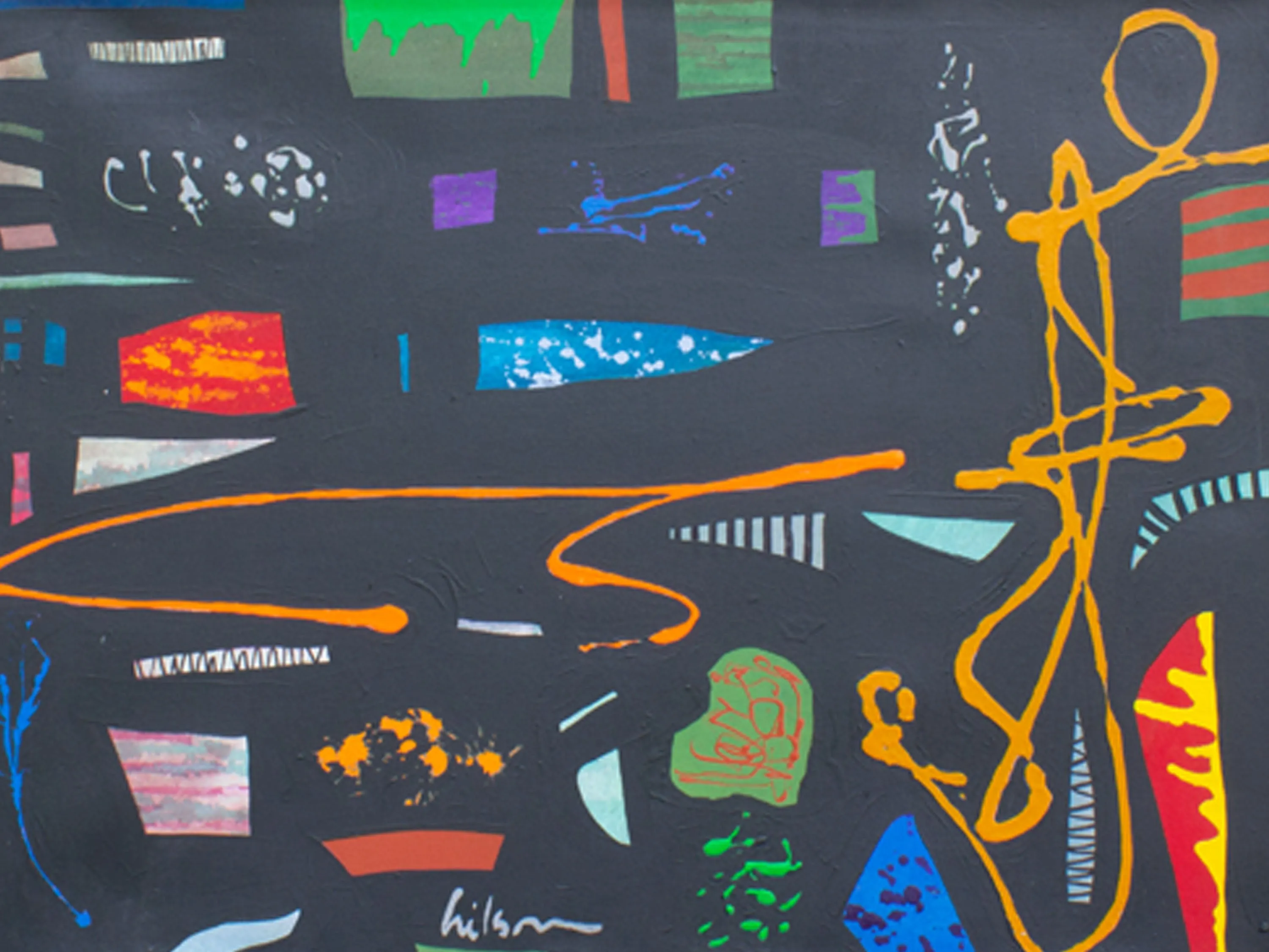 Harry Hilson Signed 1995 “Event Horizon” Acrylic on Canvas Abstract Painting