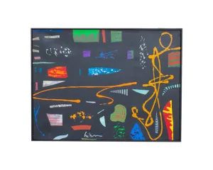 Harry Hilson Signed 1995 “Event Horizon” Acrylic on Canvas Abstract Painting