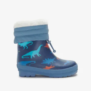 Hatley Dinosaur Silhouettes Sherpa Lined Kids Rain Boots Size 9