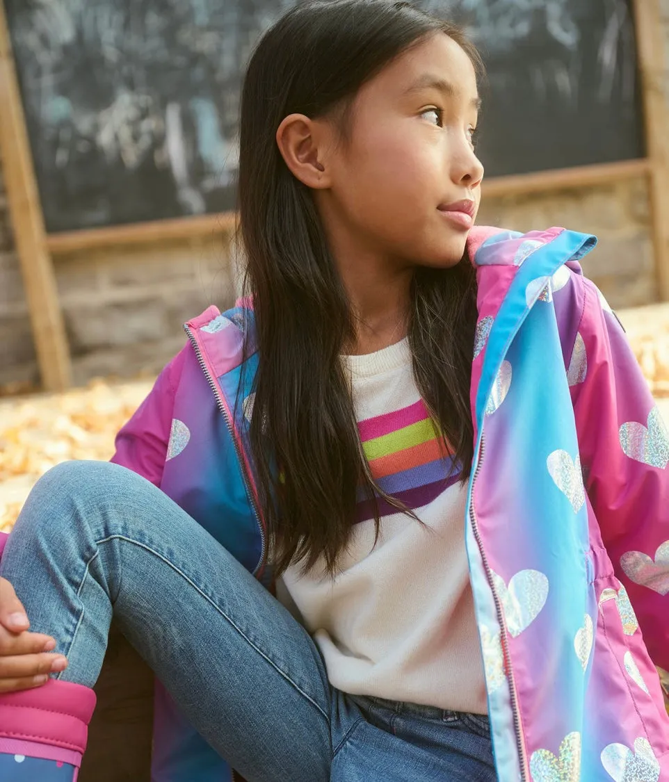 Hatley Fun Hearts Microfibre Jacket : Size 2 to 7