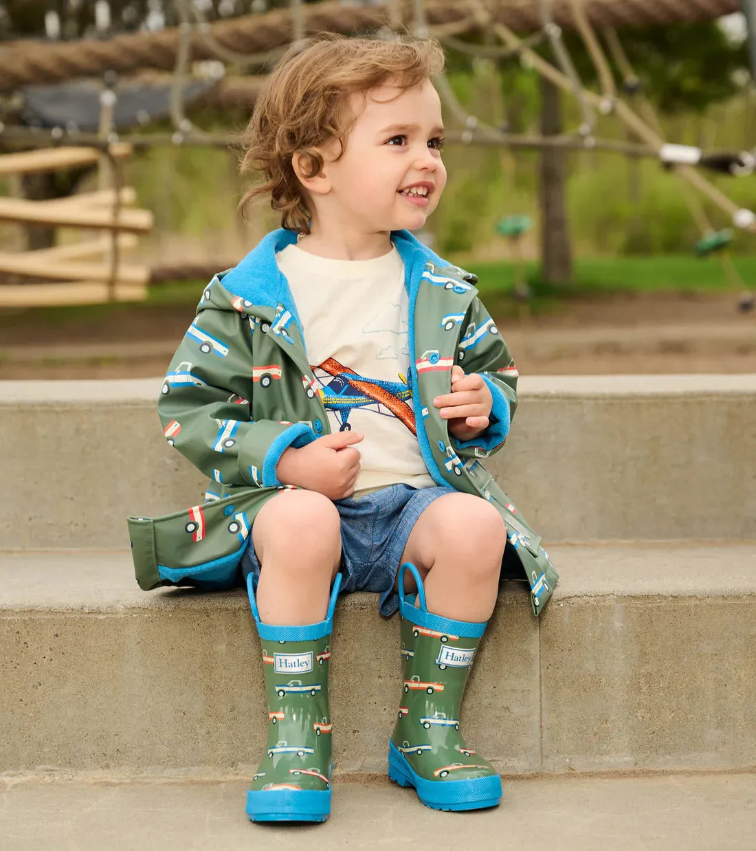 Hatley Rain Boots with Handles - Big Trucks