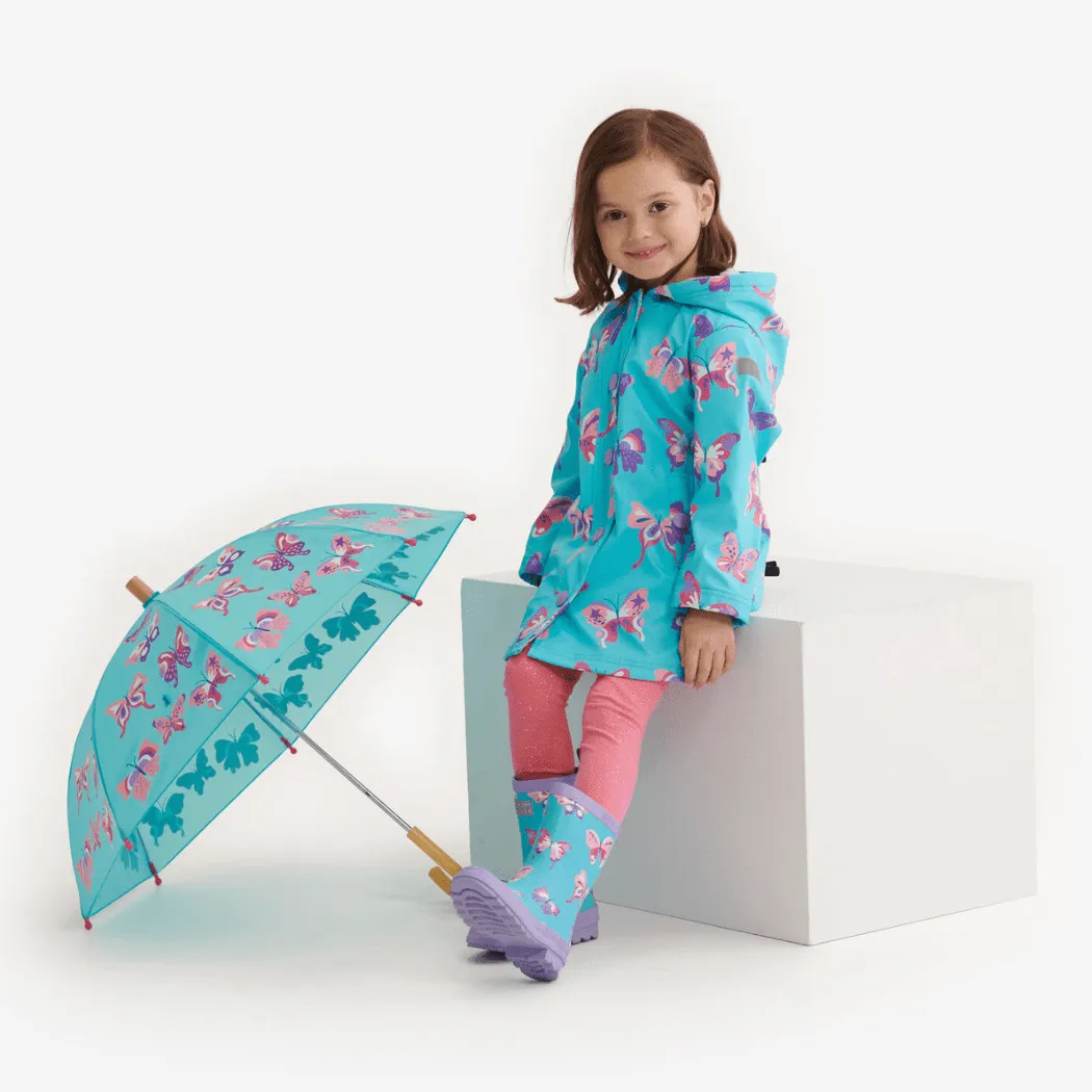 HATLEY Splash Rain Jacket | Doodle Butterflies Size 2