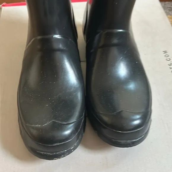 Hunter black original kids gloss rubber rain boots us size 5 boys 6 girls EU 37
