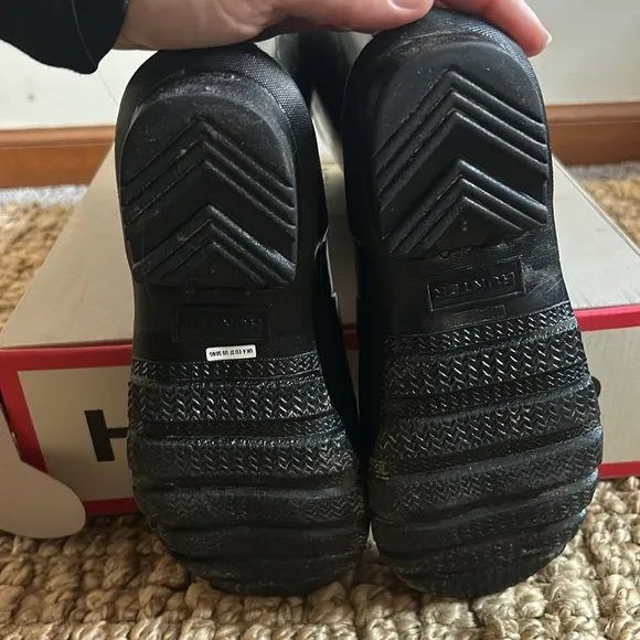 Hunter black original kids gloss rubber rain boots us size 5 boys 6 girls EU 37