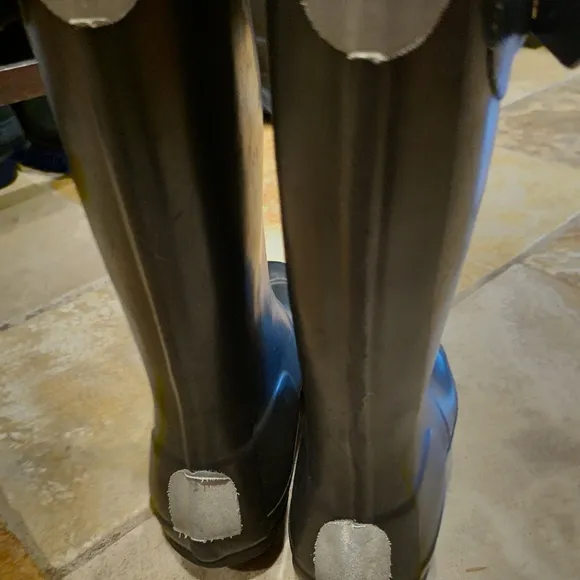 Hunter black tall rain boots size 3