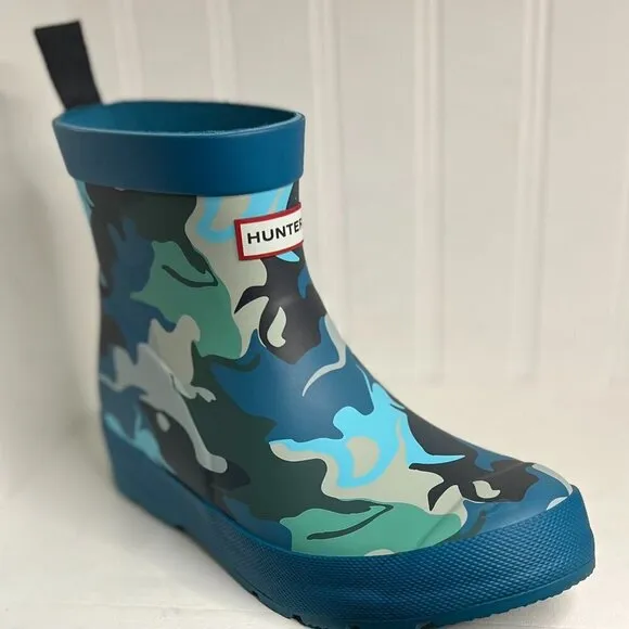 HUNTER Girls Play Water Camo Rain Boots Size 4C