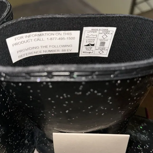 Hunter Kids’ Original First Classic Glitter Rain Boot in Black/Black New