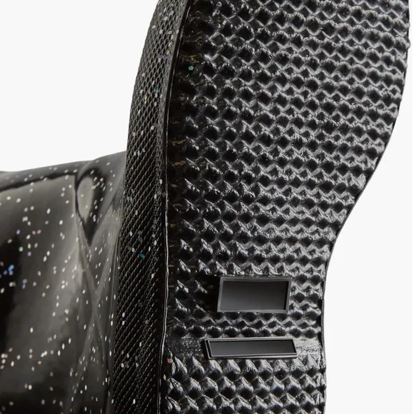 Hunter Kids’ Original First Classic Glitter Rain Boot in Black/Black New