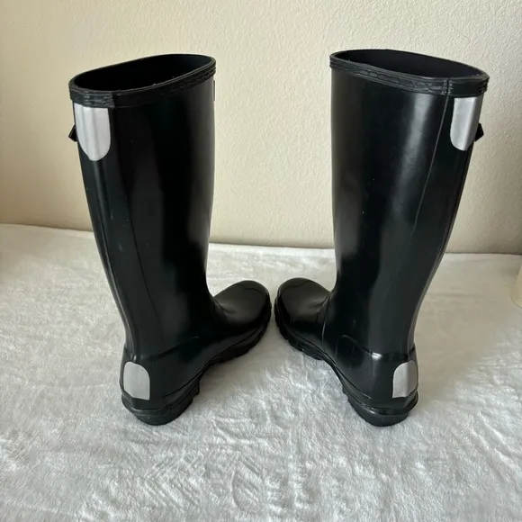 Hunter Original Kids Gloss Rain Boots, Black size 4B/5G