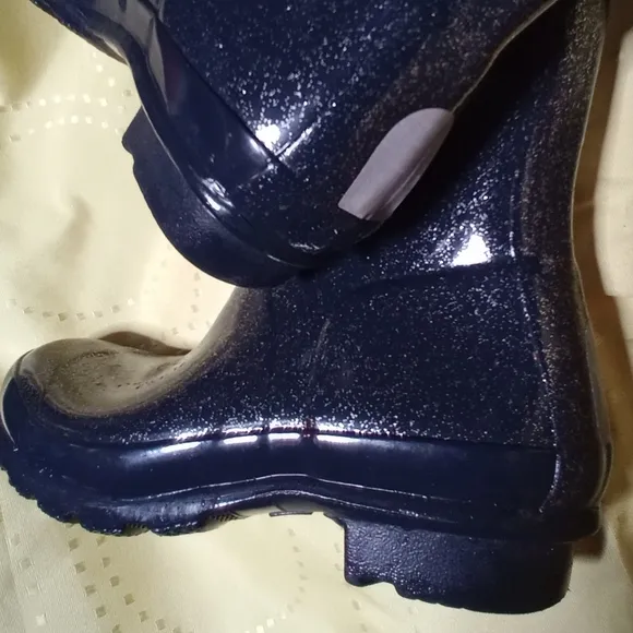 Hunter Original Kids Rain Boots Glitter Fin (EUC)