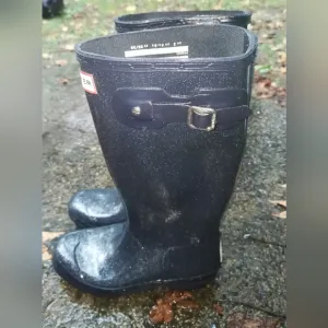 Hunter Original Kids Rain Boots Glitter Fin (EUC)