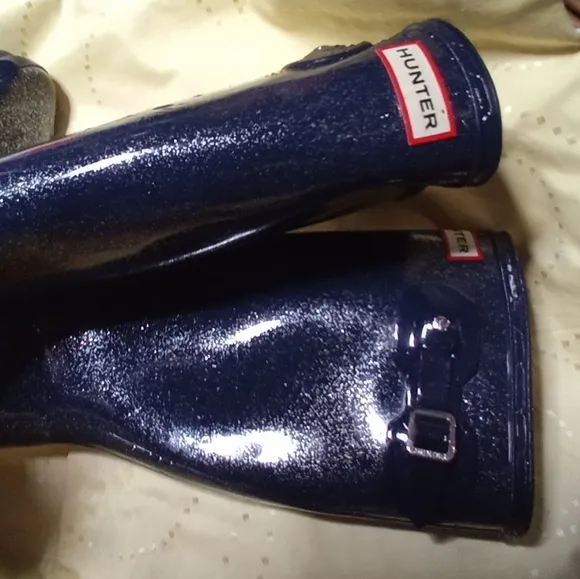 Hunter Original Kids Rain Boots Glitter Fin (EUC)