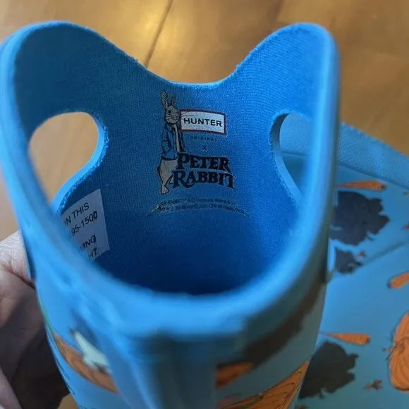 Hunter X Peter Rabbit Blue Rain Boots NIB Size 6US