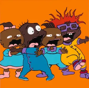 I Don't Know, Tommy - FOBP - Black Rugrats portrait art - Limited Edition Hand-Embellished Canvas Art - Vakseen Art