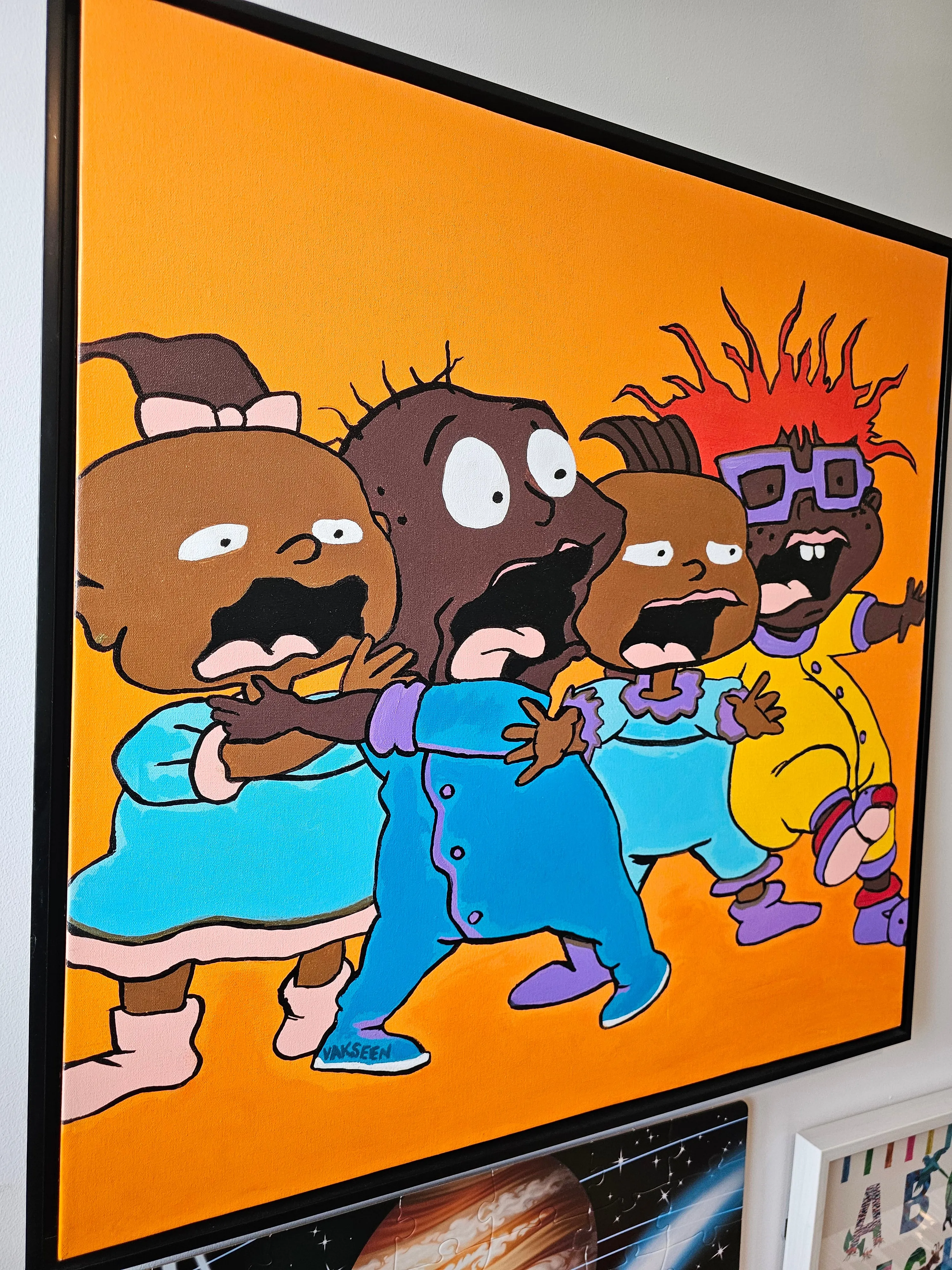 I Don't Know, Tommy - FOBP - Black Rugrats portrait art - Limited Edition Hand-Embellished Canvas Art - Vakseen Art