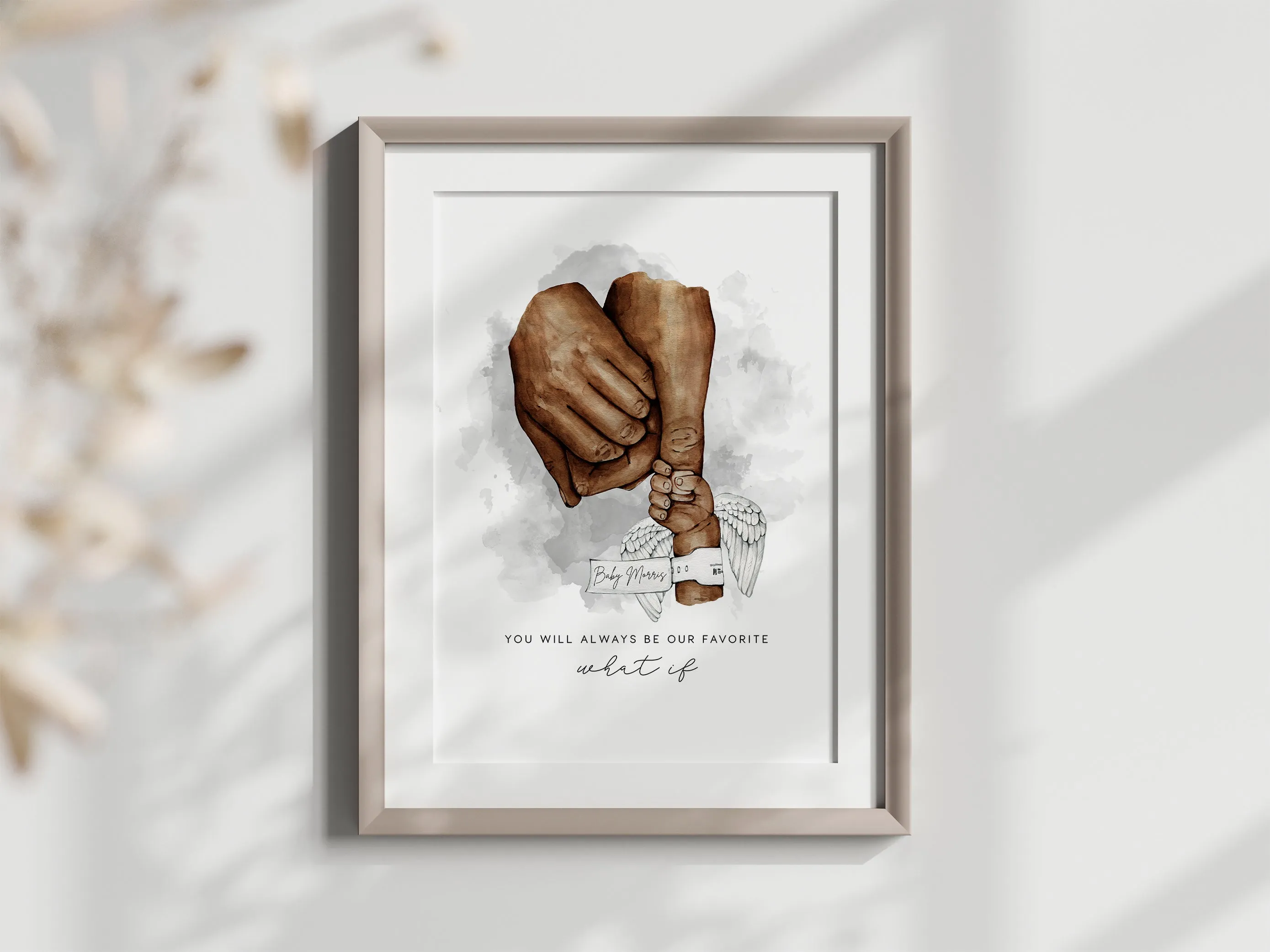 INFANT LOSS HOLDING HAND WATERCOLOR