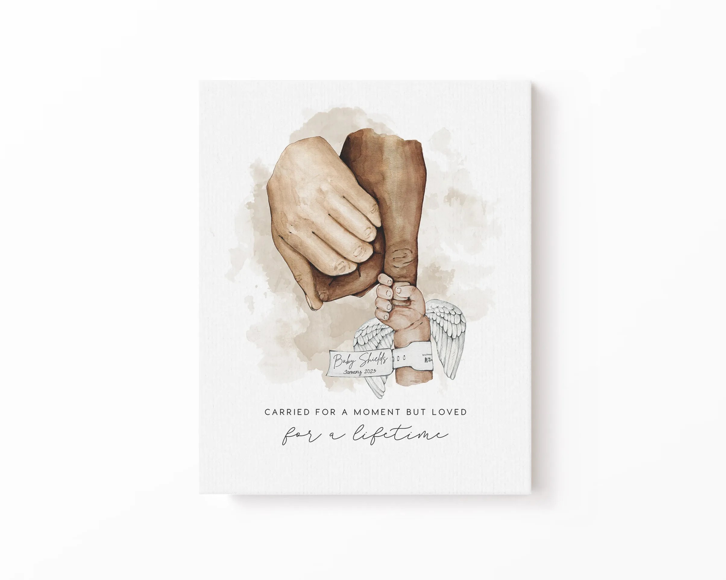 INFANT LOSS HOLDING HAND WATERCOLOR