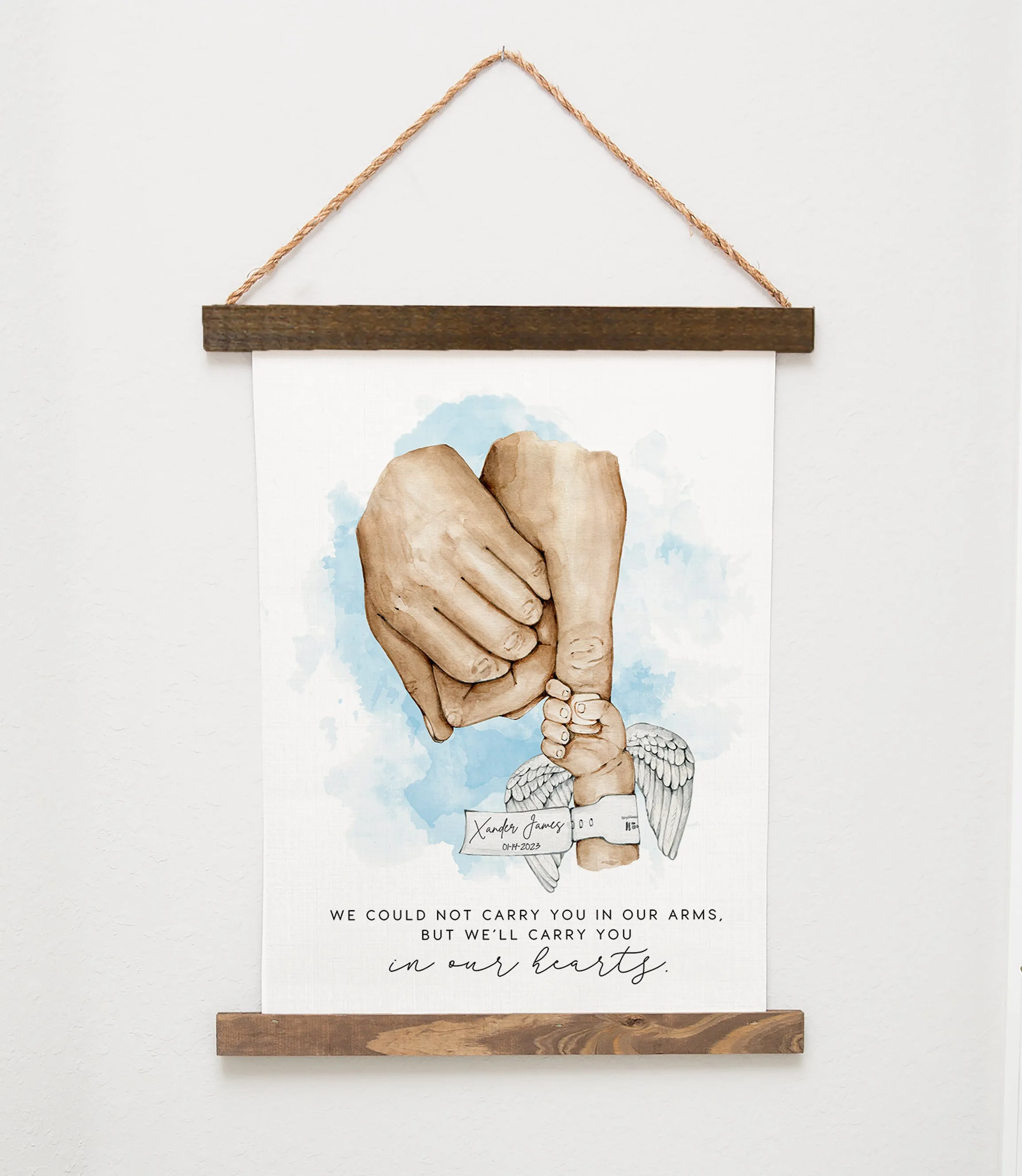 INFANT LOSS HOLDING HAND WATERCOLOR