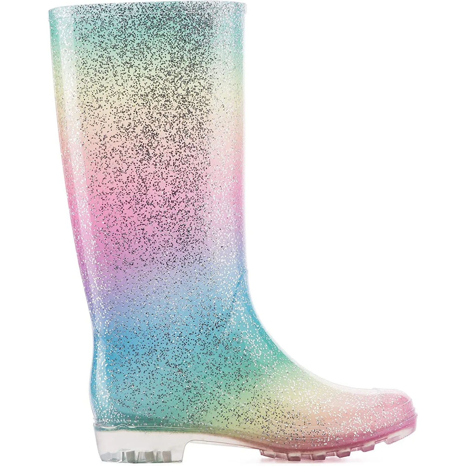Iridescent Glitter Waterproof Tall Rain Boots
