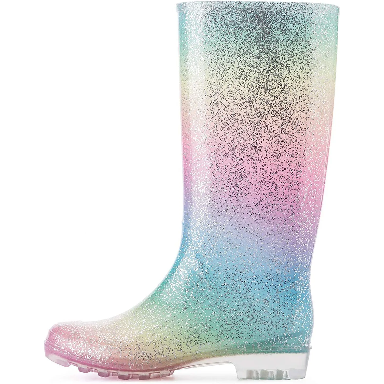 Iridescent Glitter Waterproof Tall Rain Boots
